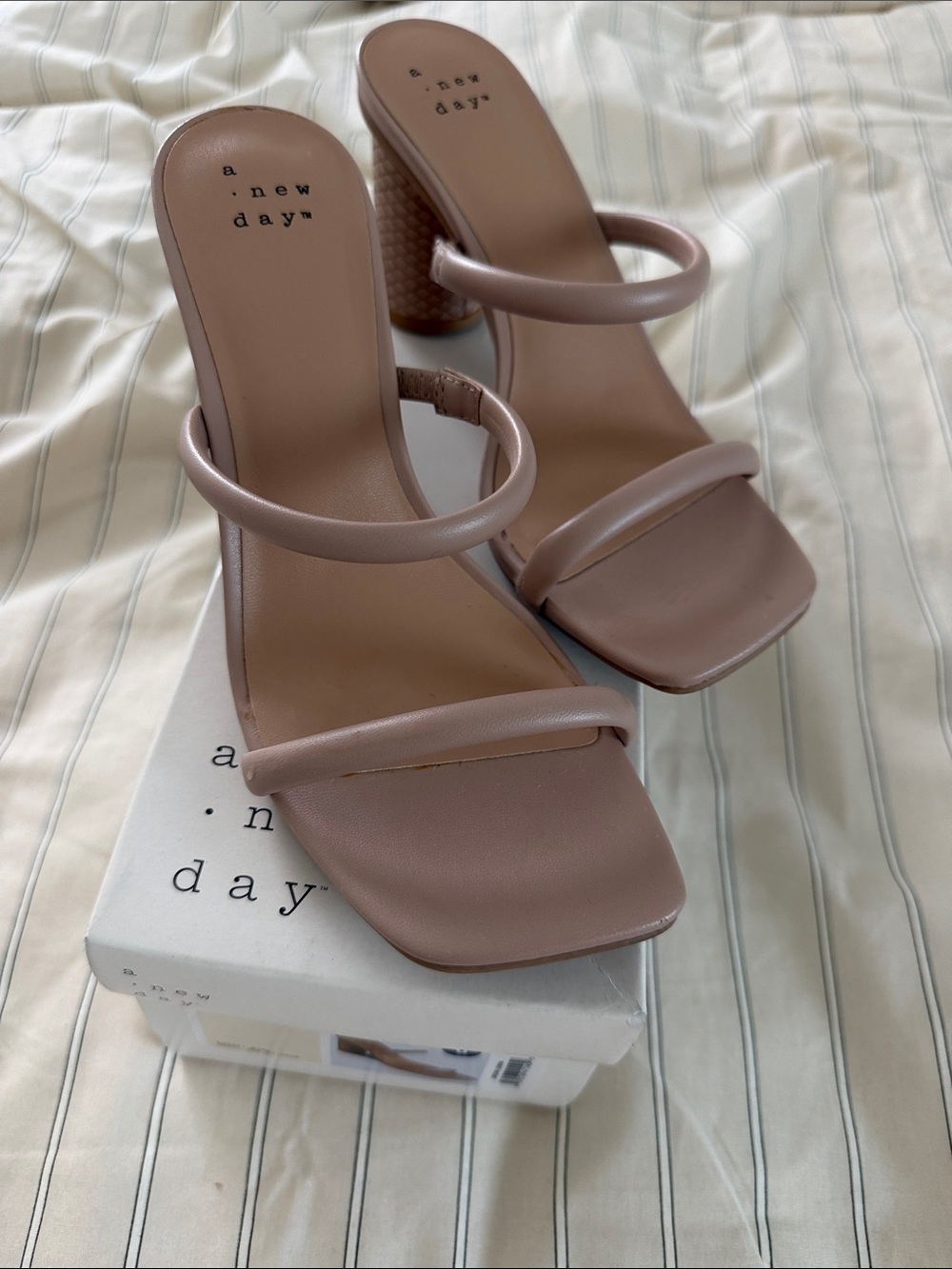a new day Blush Double-Strap Block Heel Sandals